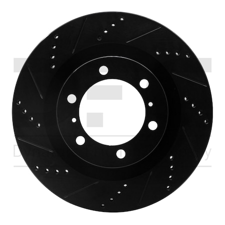 Dynamic Friction Co BRAKE ROTOR DRILLED AND SLOTTED BLACK 633-76142L